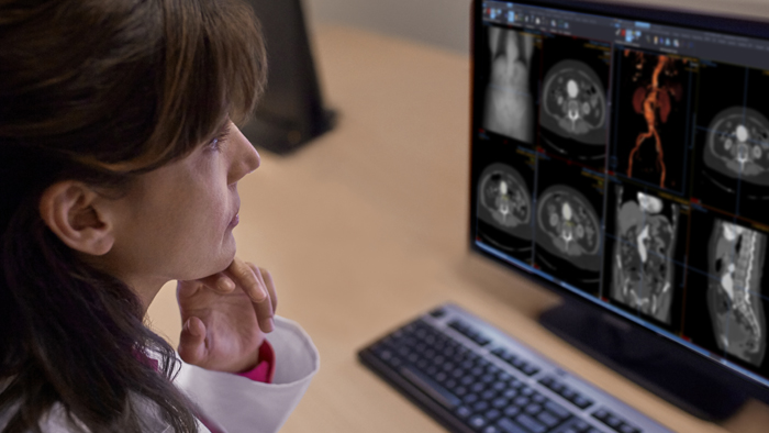 M&eacute;dico a aceder a dados cl&iacute;nicos com um visualizador baseado num browser