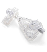 uma m&aacute;scara facial transparente com uma tampa branca