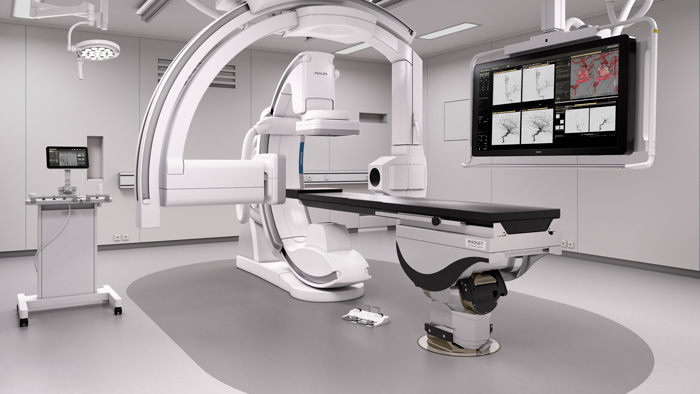 Azurion com mesa de opera&ccedil;&atilde;o Getinge Magnus