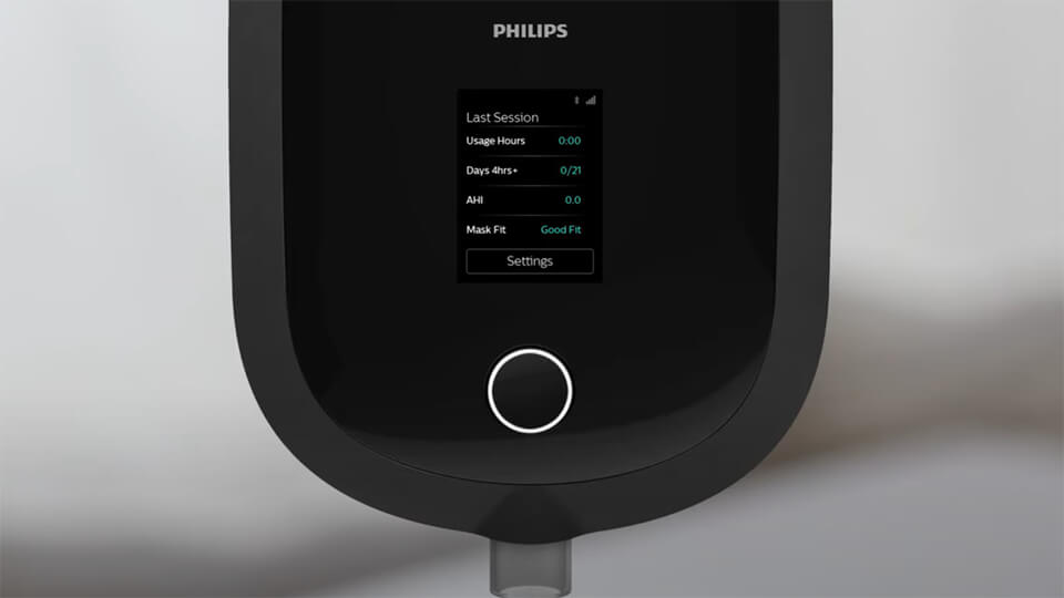 Menus e funcionalidades de conforto do DreamStation&nbsp;2 CPAP Advanced da Philips