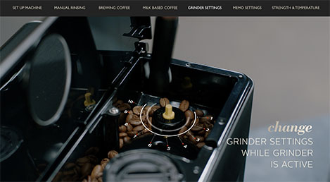 Configura&ccedil;&otilde;es do moinho da m&aacute;quina de caf&eacute; expresso Saeco