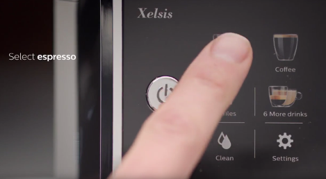 Defini&ccedil;&otilde;es de menu da m&aacute;quina de caf&eacute; expresso Saeco