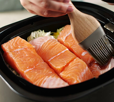 Filete de salm&atilde;o na fritadeira a ar