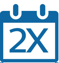 &iacute;cone de calend&aacute;rio duas vezes por dia