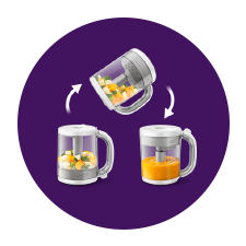 Combinados para prepara&ccedil;&atilde;o de comida de beb&eacute; da Philips Avent para cozer a vapor, liquidificar e servir